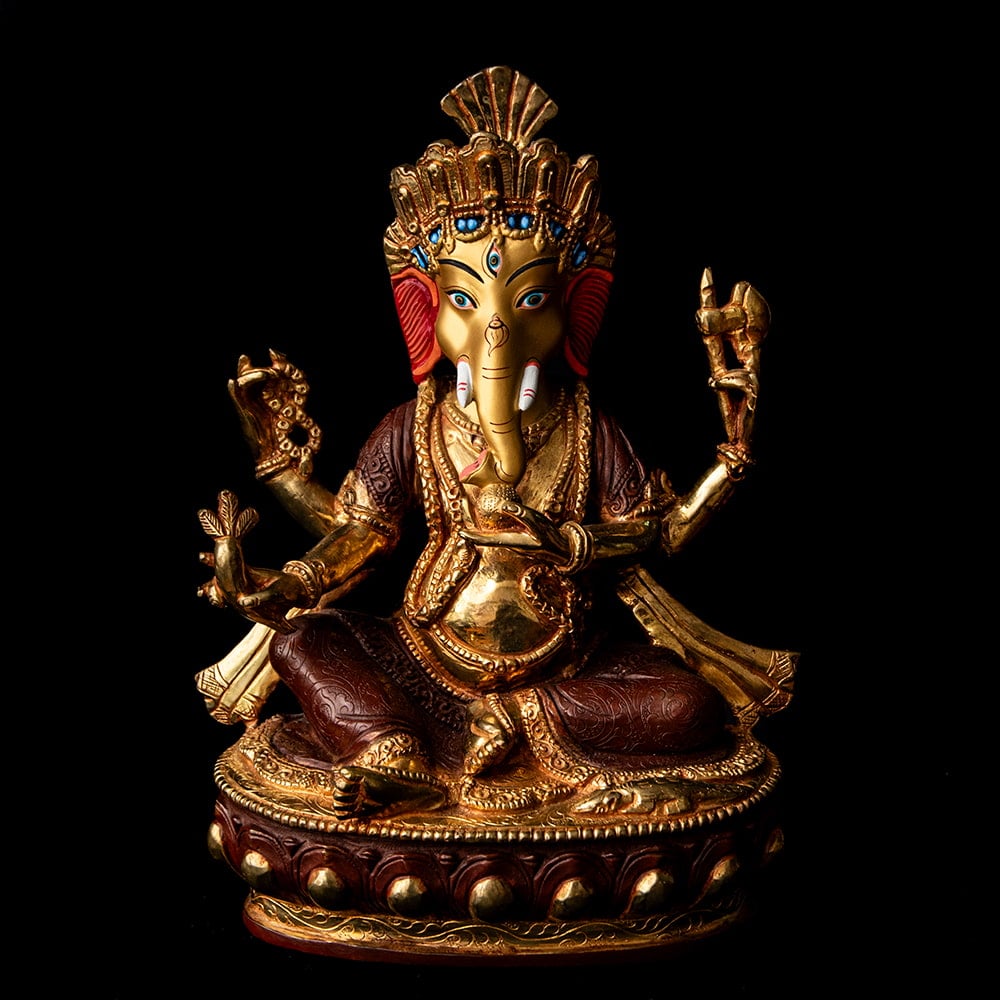 大聖歓喜天（ガネーシャ） 銅造鍍金仕上げ - 23.5cm の通販[送料無料