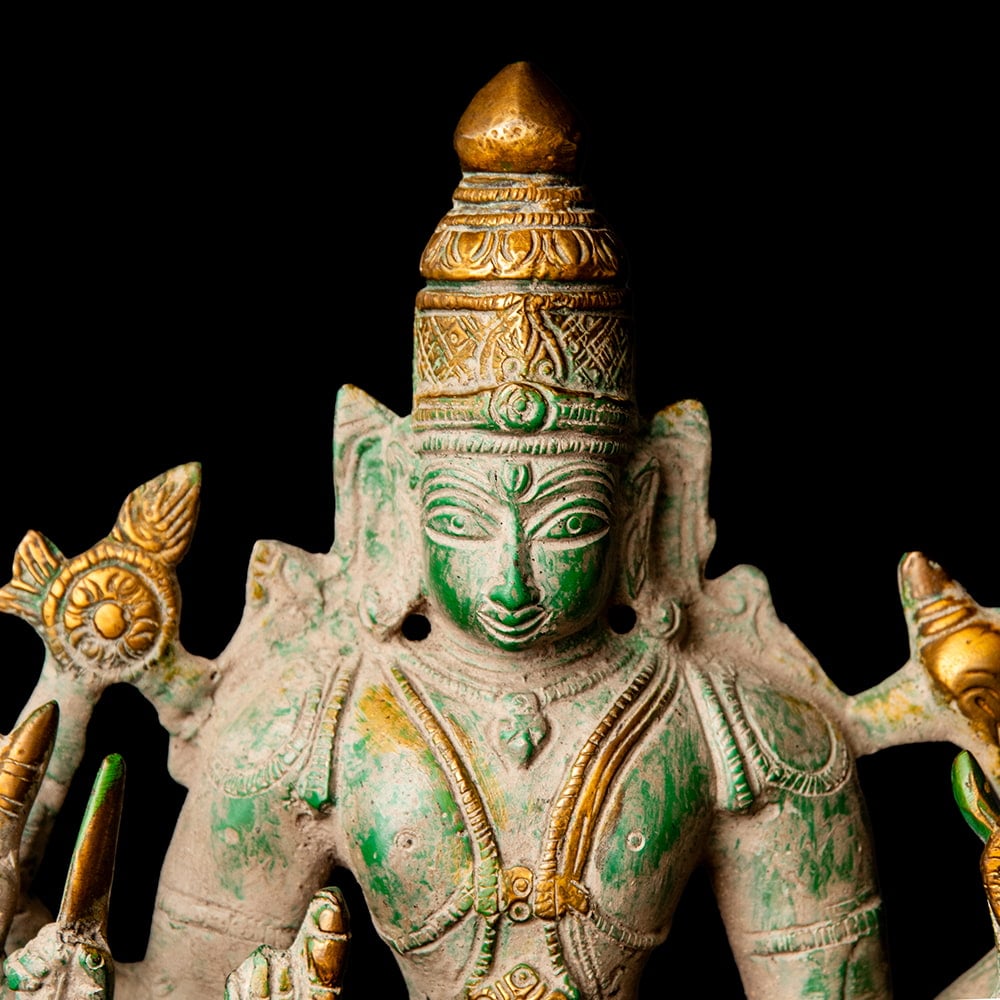 送料無料 ヴィシュヌ クリシュナ ブラフマー 仏像 立像 重厚なブラス製