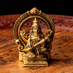 3柱セット】ガネーシャ・ラクシュミ・サラスヴァティ坐像 重厚なブラス