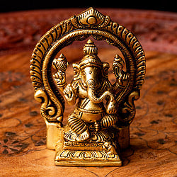 ガネーシャ坐像 重厚なブラス製 高さ8.5cm の通販[送料無料