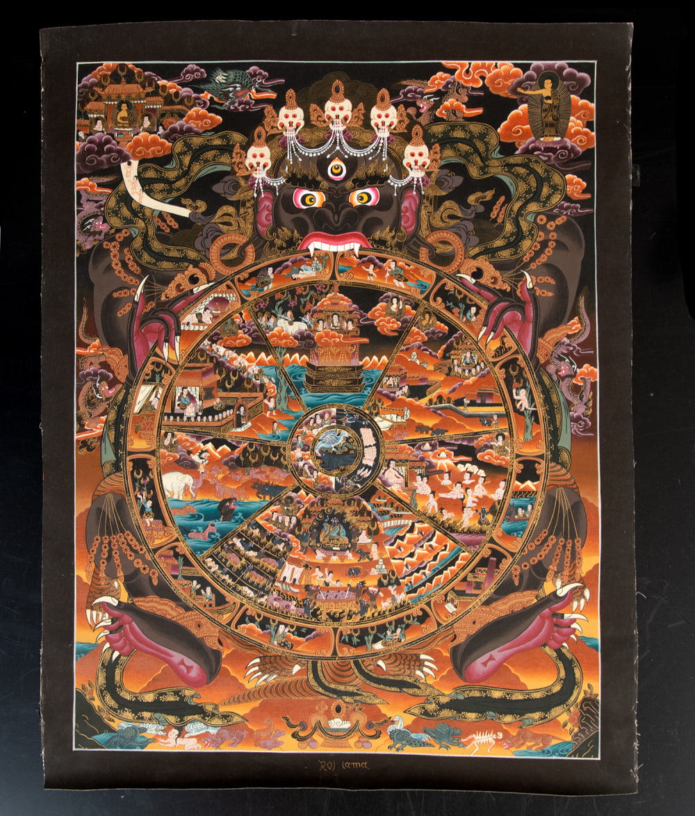 Raj Lama作 一点物〕タンカ - 六道輪廻図[55x70cm] の通販[送料無料