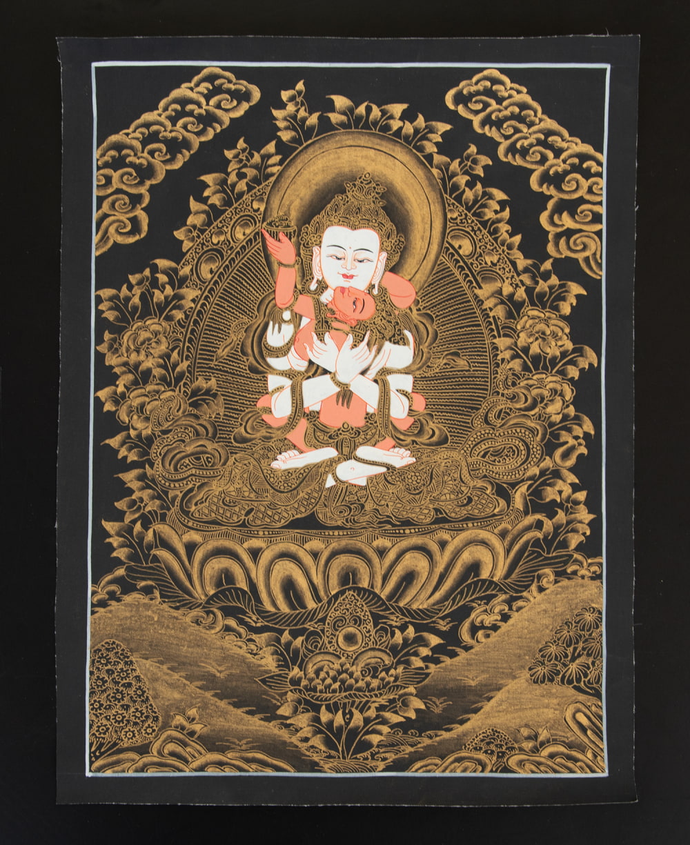 一点物〕タンカ - ヤブユム 男女合体尊[30cm x 40cm] の通販[送料無料