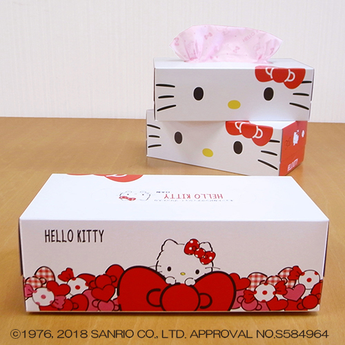 ハローキティ：ボックスティッシュ】ハローキティ キュートピンク 10