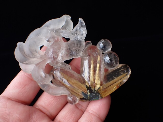 RE0656 【限定価格】 九尾の狐／太陽タイチンルチルクォーツ 105g