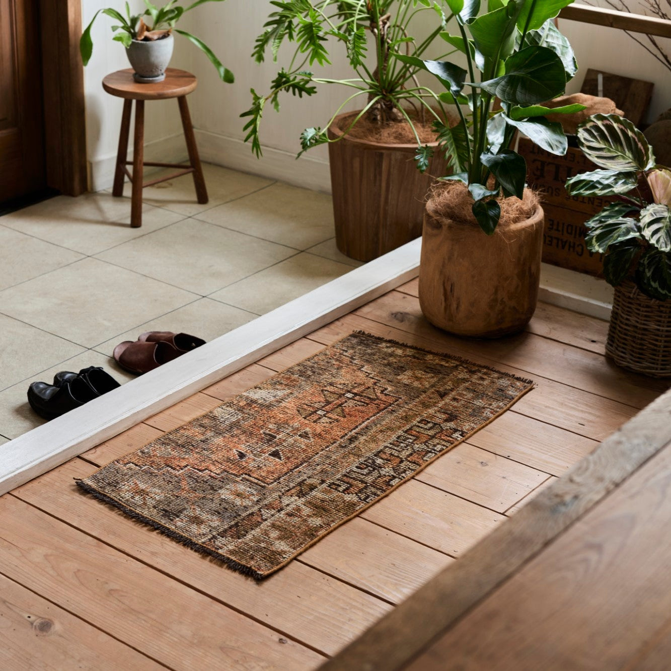 ヴィンテージラグ | トルコ・ドアサイズ No.06 | 茶色 | 102×51 – tiflo
