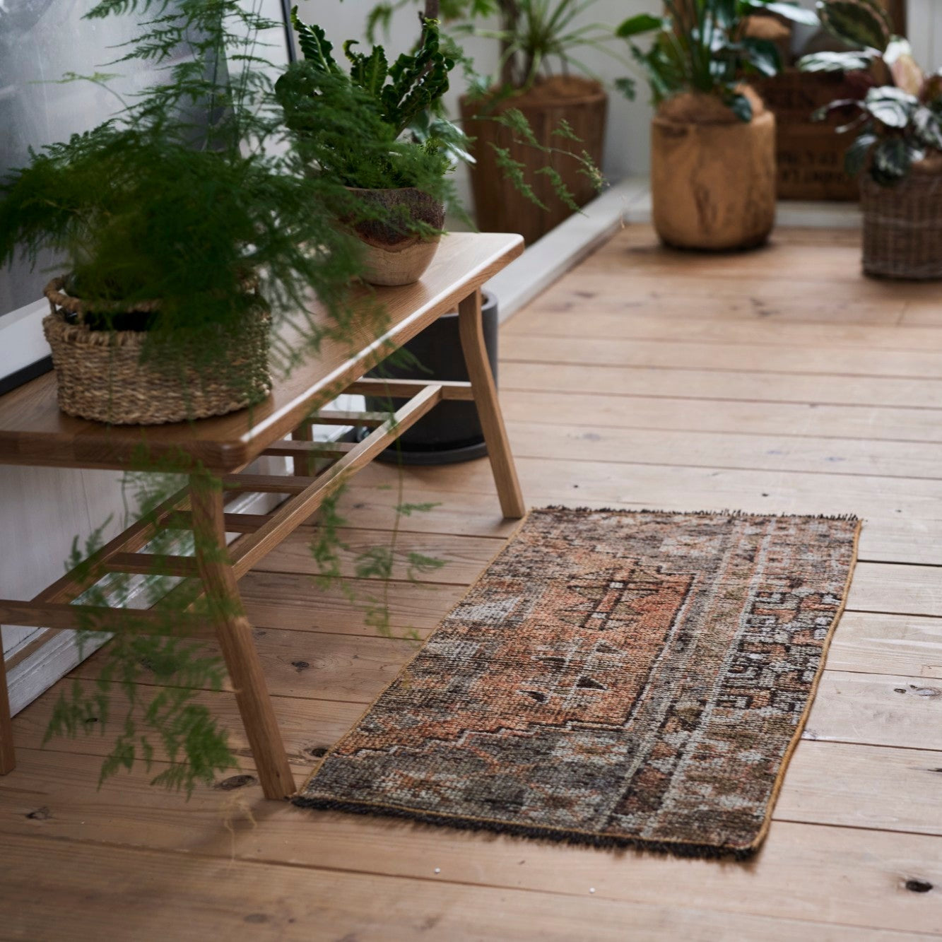 ヴィンテージラグ | トルコ・ドアサイズ No.06 | 茶色 | 102×51 – tiflo