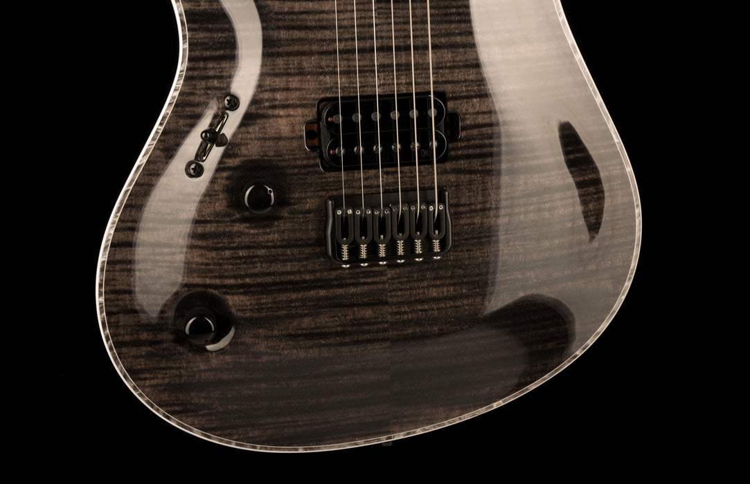 Mayones Left Handed Regius Core 6 Flame Top Gloss Trans Graphite