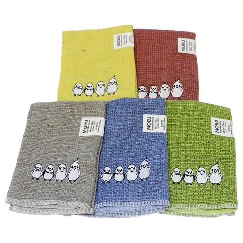 MOKU ハンカチ（当店オリジナル♪ことりの刺繍入り） | tricotricot