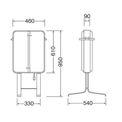 電飾スタンド看板】三和サインワークス 152 角丸スチールスタンドLED
