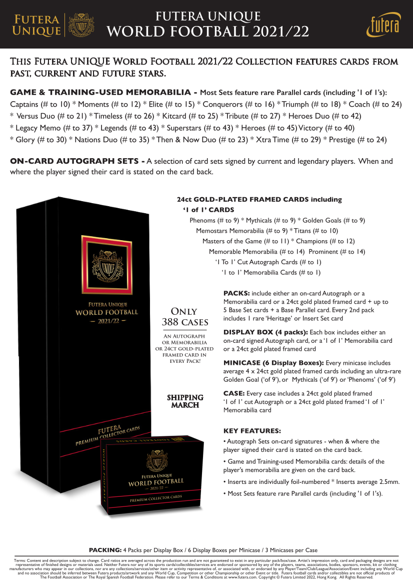 ⚽ 2021/22 FUTERA UNIQUE WORLD FOOTBALL（SOCCER）【製品情報