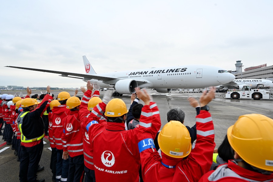 JALの777-200ER「JA703J」、羽田から最後の出発 きょう定期運航終了