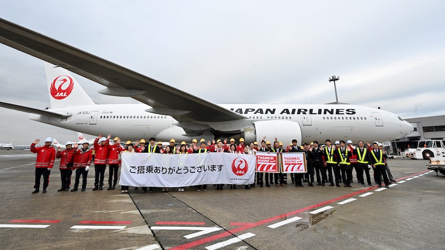 JALの777-200ER「JA703J」、羽田から最後の出発 きょう定期運航終了