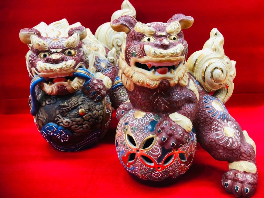 WEB販売中】和雑貨続々入荷中！九谷焼 玉乗り金彩狛犬買取入荷