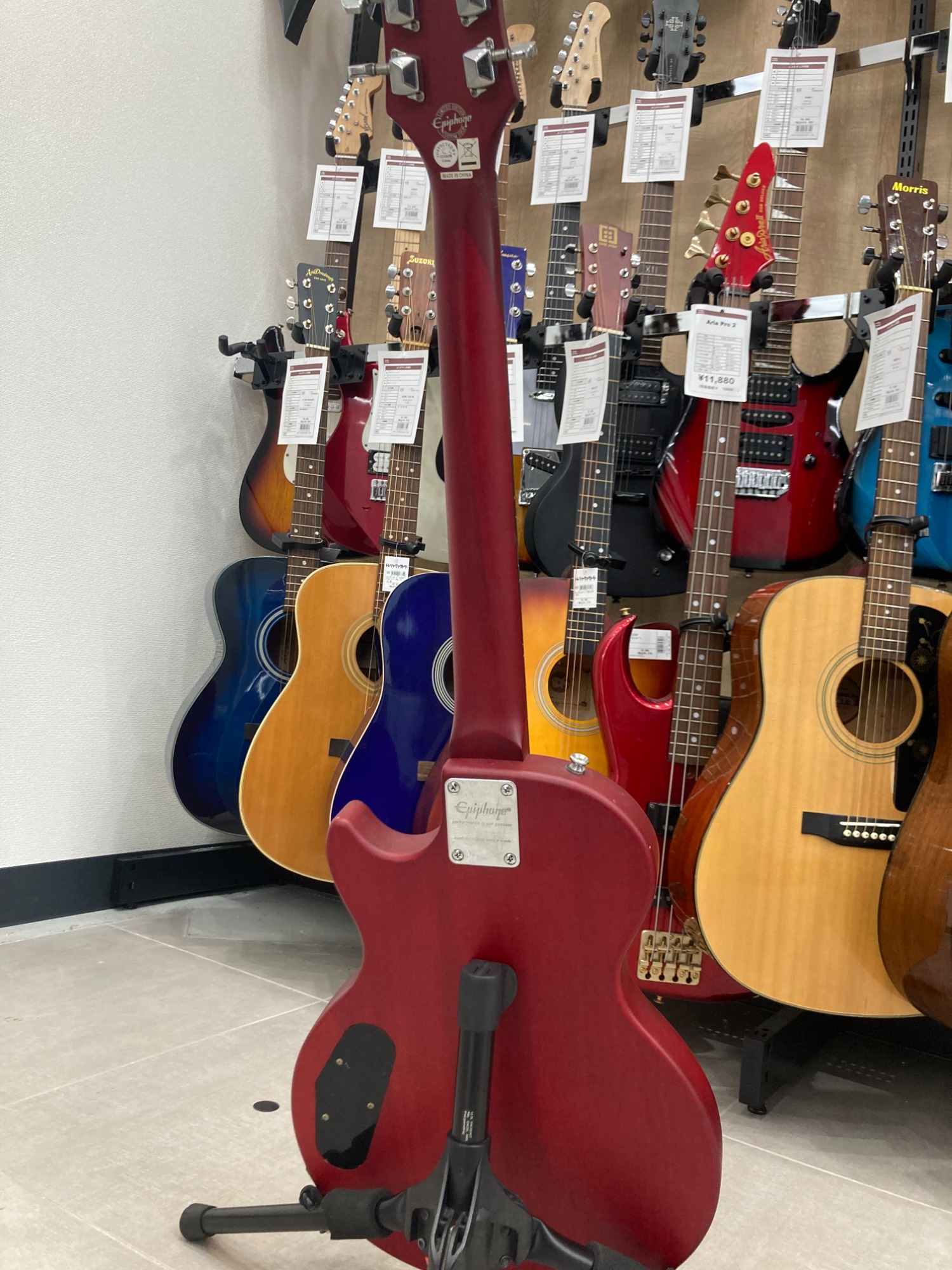 EPIPHONE(エピフォン)のエレキギター、 Selva(セルバ)のエレキベースを