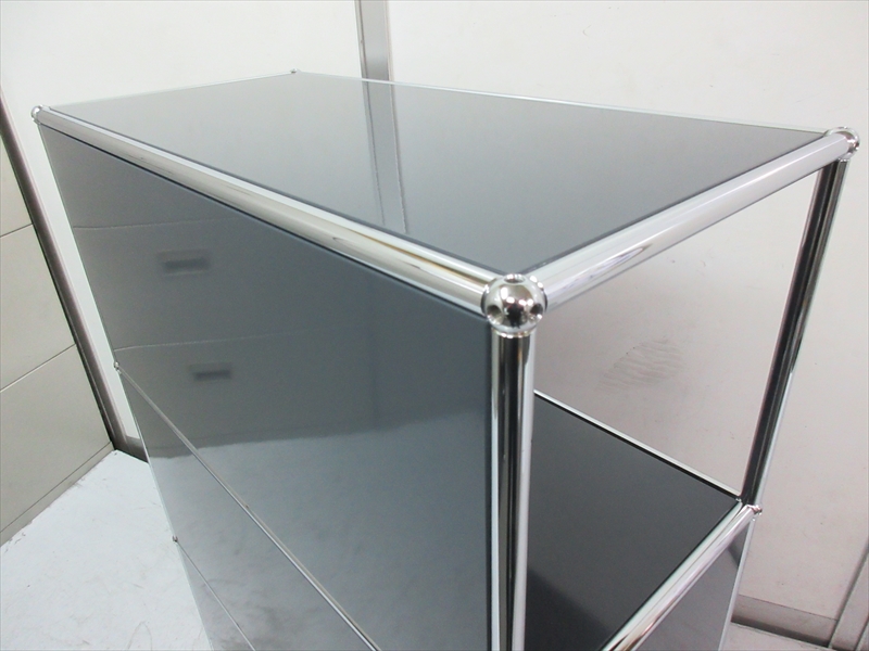 USMハラーシステム 1列3段 オープンシェルフ 上段バックパネル・中段