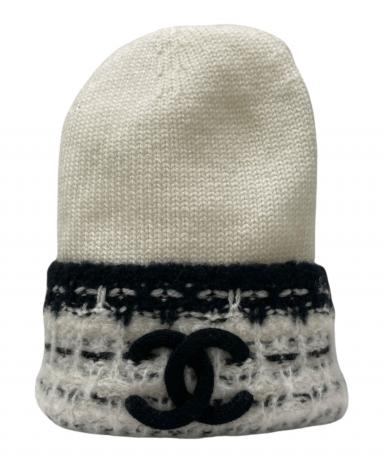 中古・古着通販】CHANEL (シャネル) ココマークニット帽 ホワイト