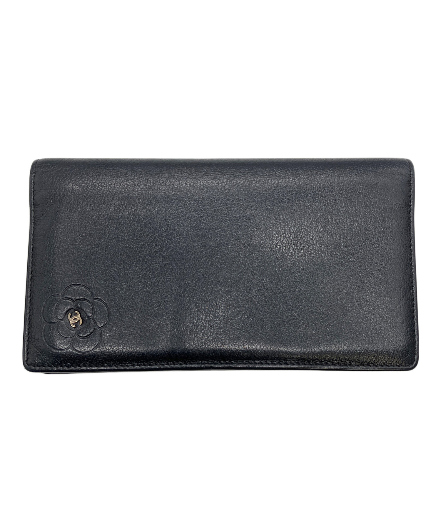 中古・古着通販】CHANEL (シャネル) カメリア 長財布 ブラック