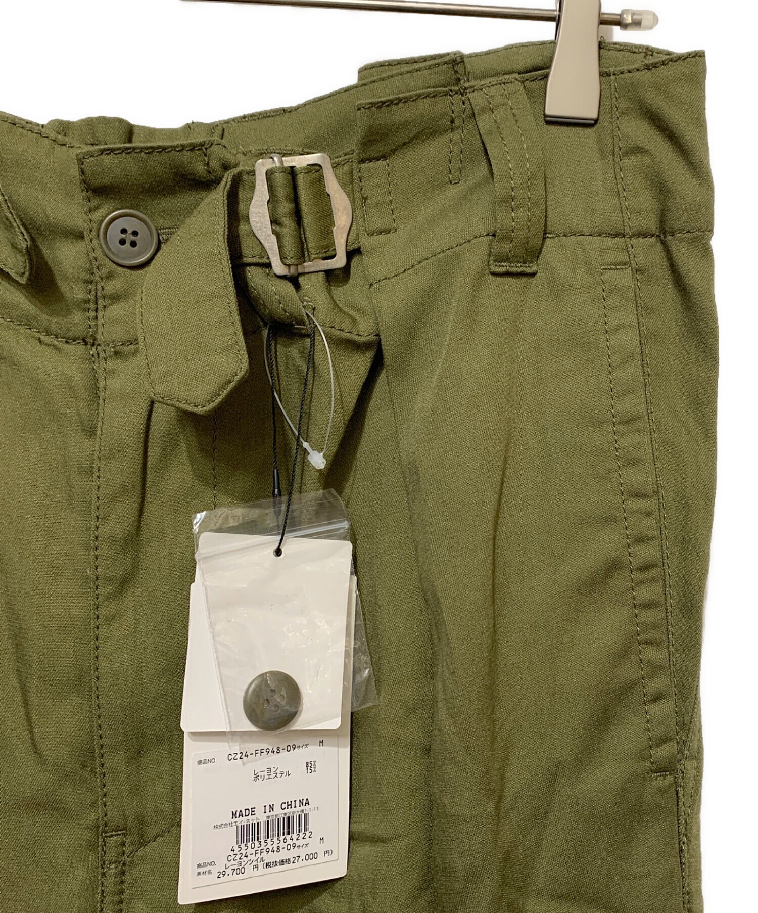 中古・古着通販】ZUCCA (ズッカ) レーヨンツイルパンツ カーキ サイズ