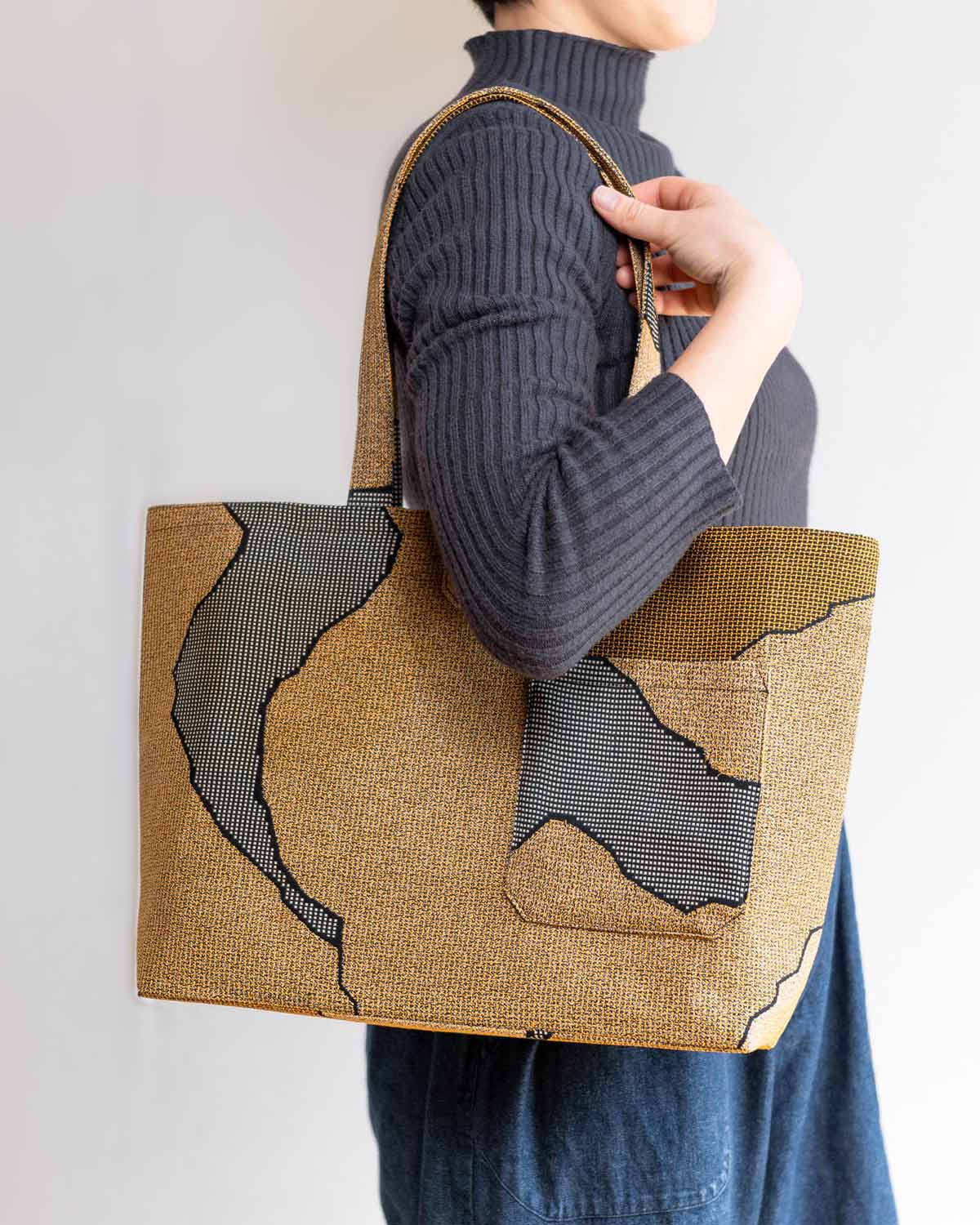 きものトートバッグ｜きもの時季（とき）のバッグ｜着物リメイクセミ