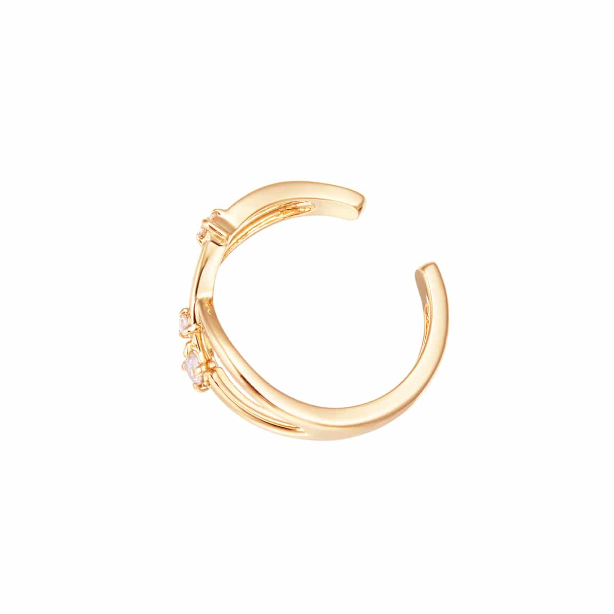 K18イエローゴールドダイヤモンドイヤーカフ（片側）(RER656)|TSUTSUMI