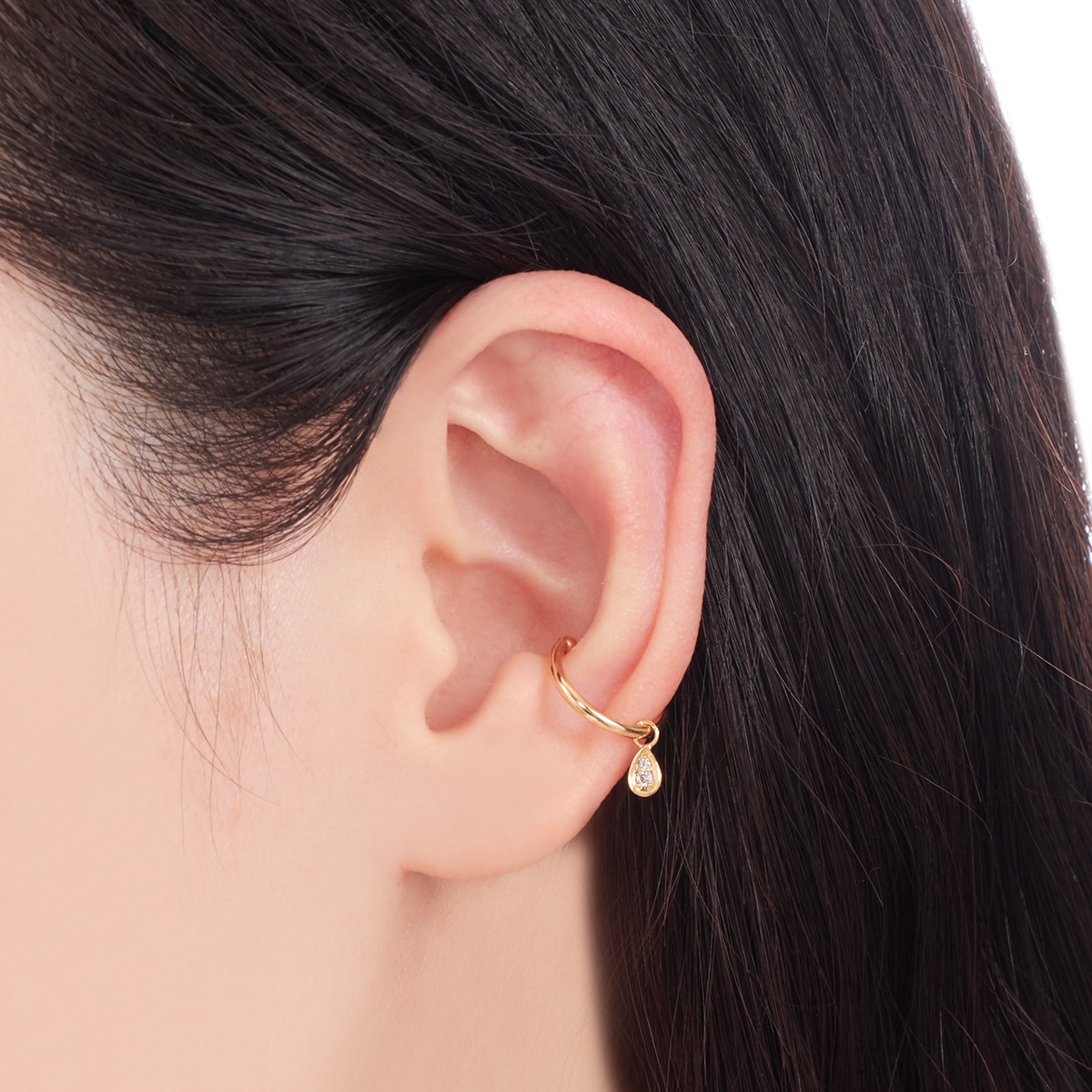 K18イエローゴールドダイヤモンドイヤーカフ（片側）(RER443)|TSUTSUMI