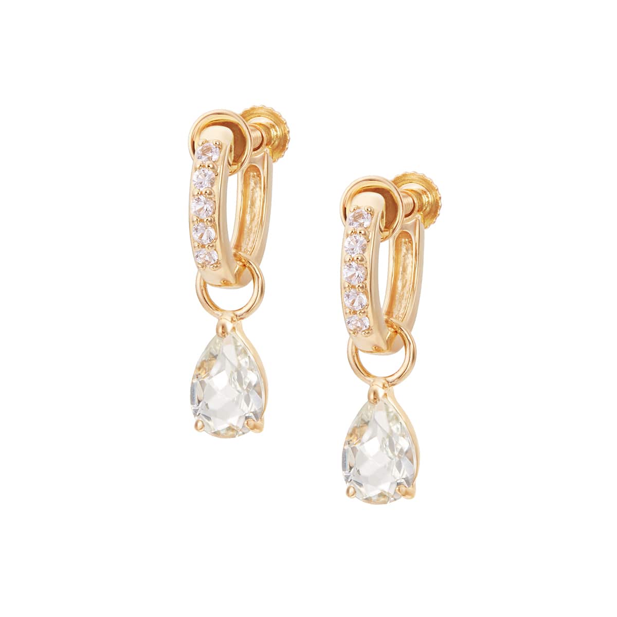 K10イエローゴールドアクアマリンイヤリング(RER756)|TSUTSUMI