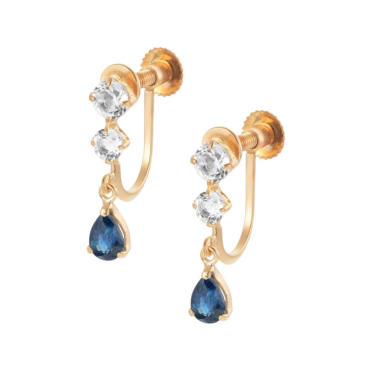 K10イエローゴールドサファイアイヤリング(RER445)|TSUTSUMI