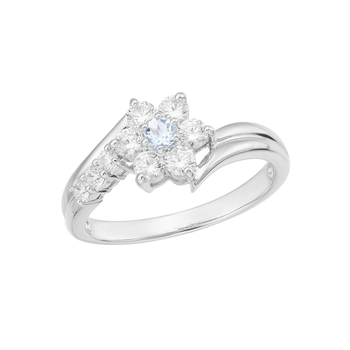 K10ホワイトゴールドアクアマリンリング(RFR491-002)|TSUTSUMI