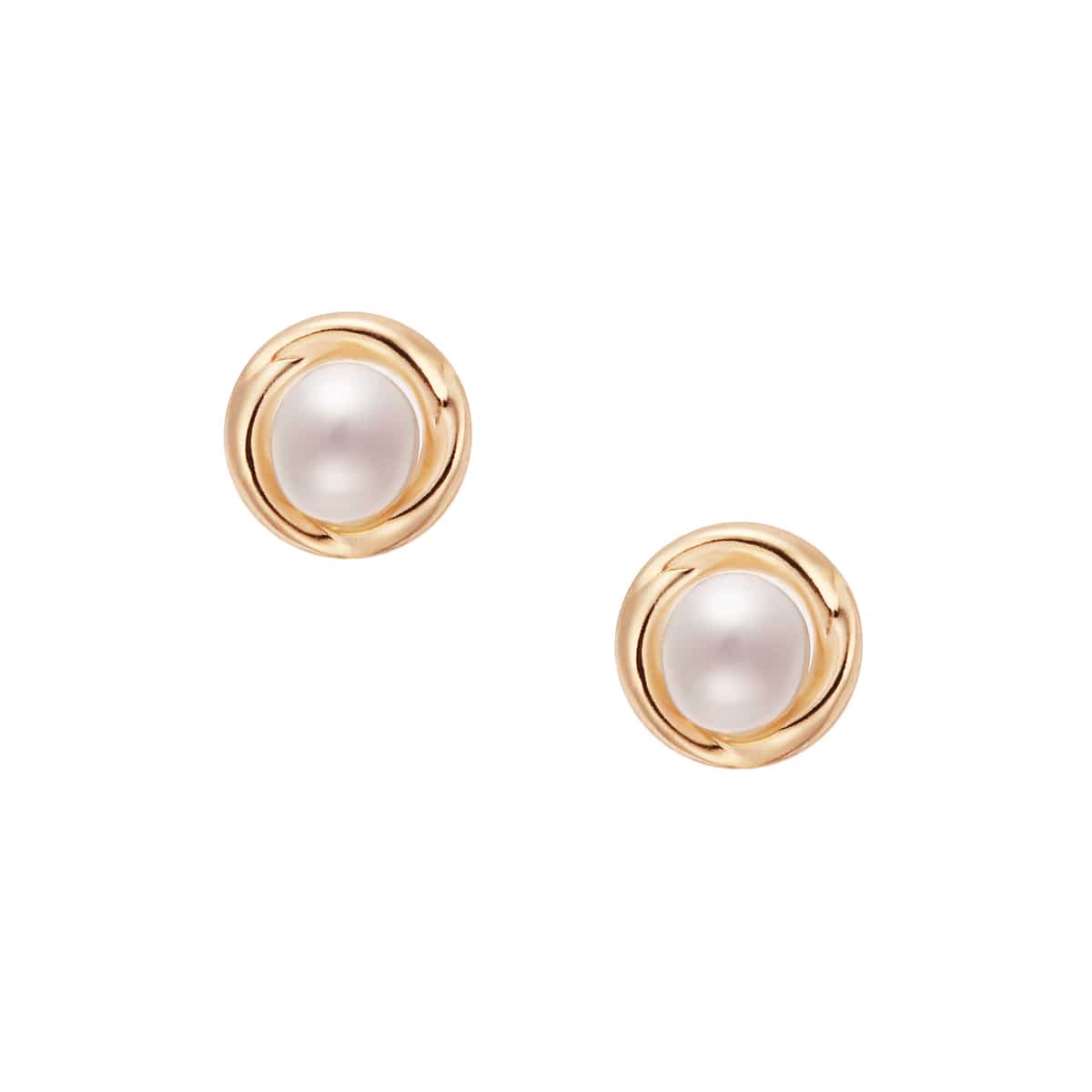 K10イエローゴールド淡水パールピアス（4mm）(RPE664-003)|TSUTSUMI
