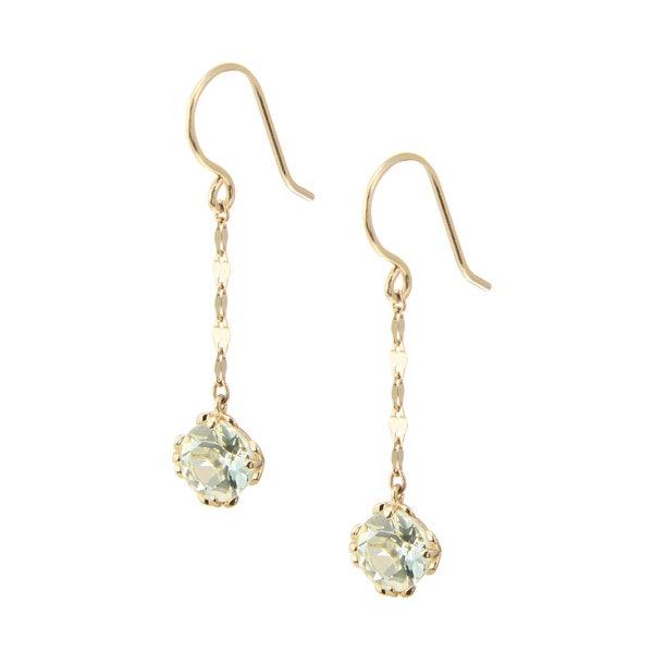 K10イエローゴールドグリーンアメシストピアス(RPE256-001)|TSUTSUMI