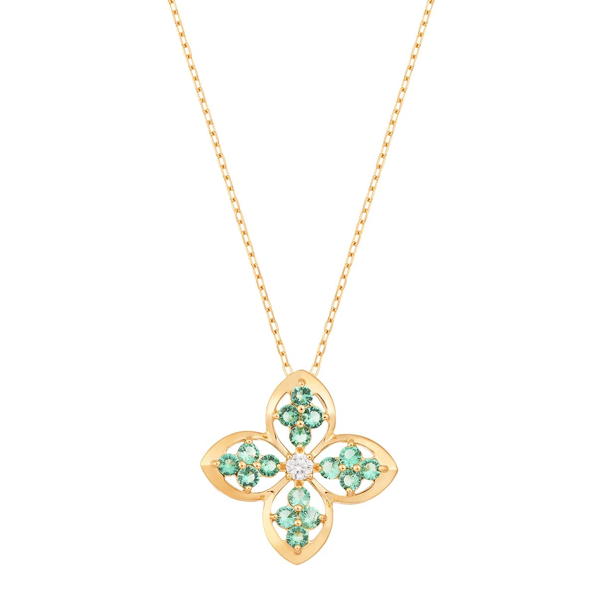 K18イエローゴールドエメラルドネックレス(RPN863-002)|TSUTSUMI