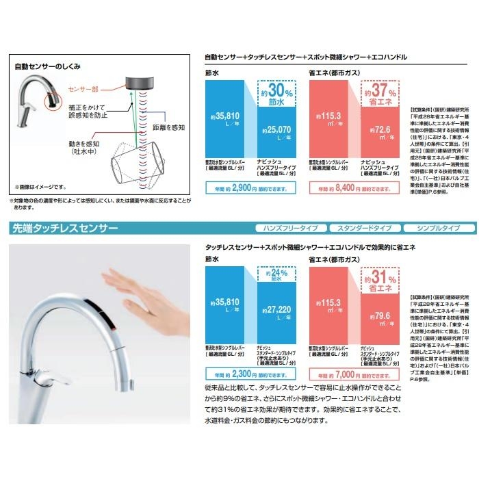 リクシル｜LIXIL｜タッチレス水栓｜SF-NAB451SYX｜先端タッチレス