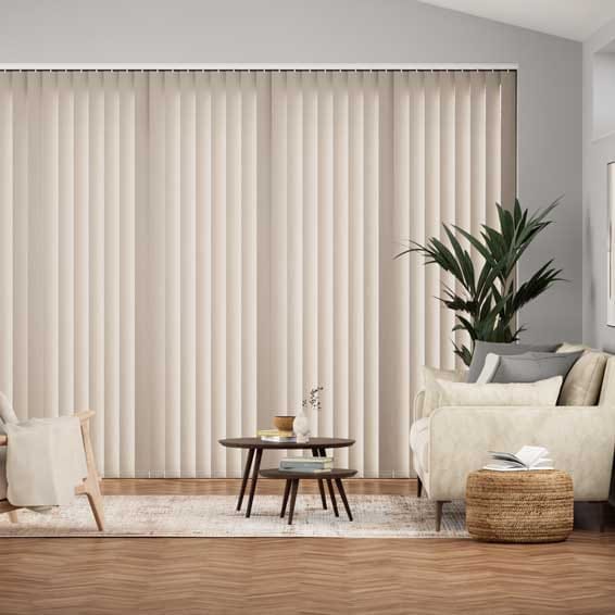 カーテンレール可】遮光ミコノス アンバーホワイト バーチカルブラインド