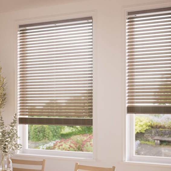 カーテンレール可】ラスティック ライトブラウン ウッドブラインド