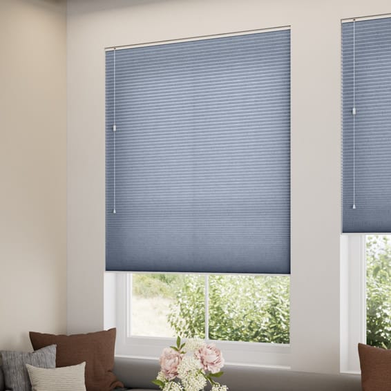 採光リネンハニカム モダンブルー ハニカムシェード