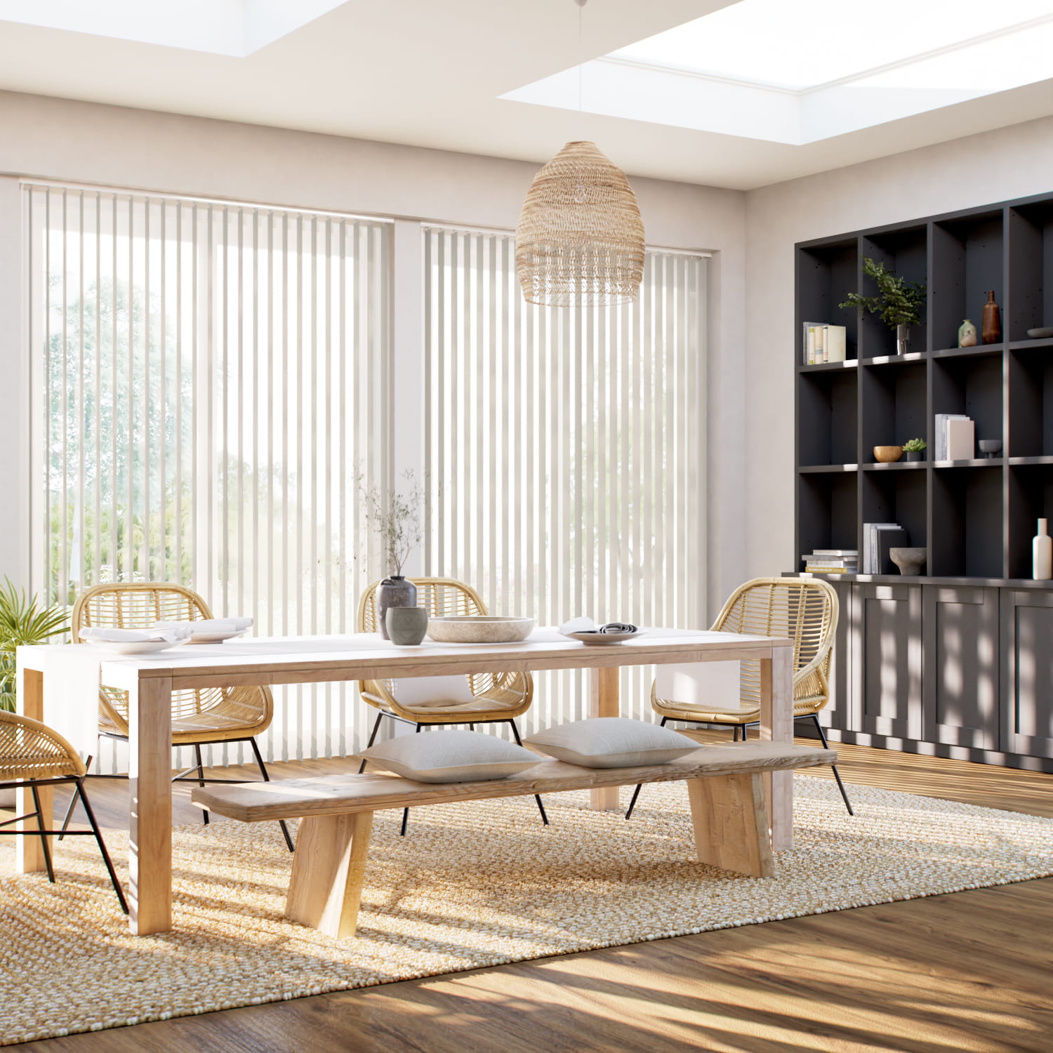 遮光リーフ ベージュ バーチカルブラインド