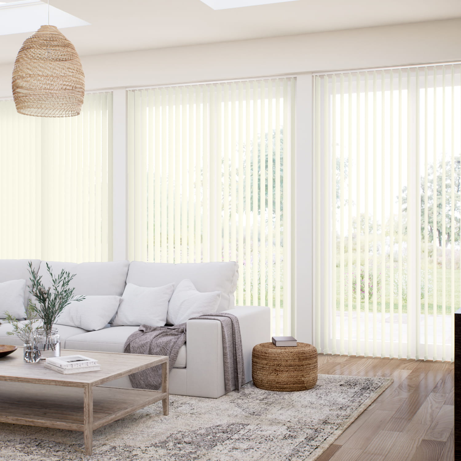 遮光リネン アイボリー バーチカルブラインド