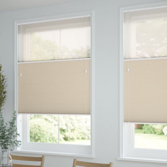 カーテンレール可】ツインハニカム シアーベージュ ハニカムシェード