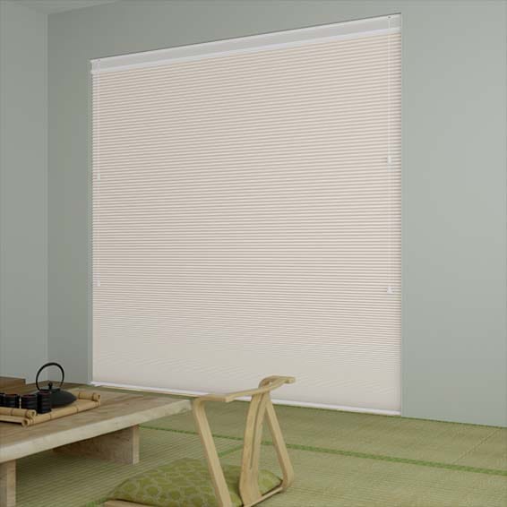 カーテンレール可】ツインハニカム シアーアイボリー ハニカムシェード