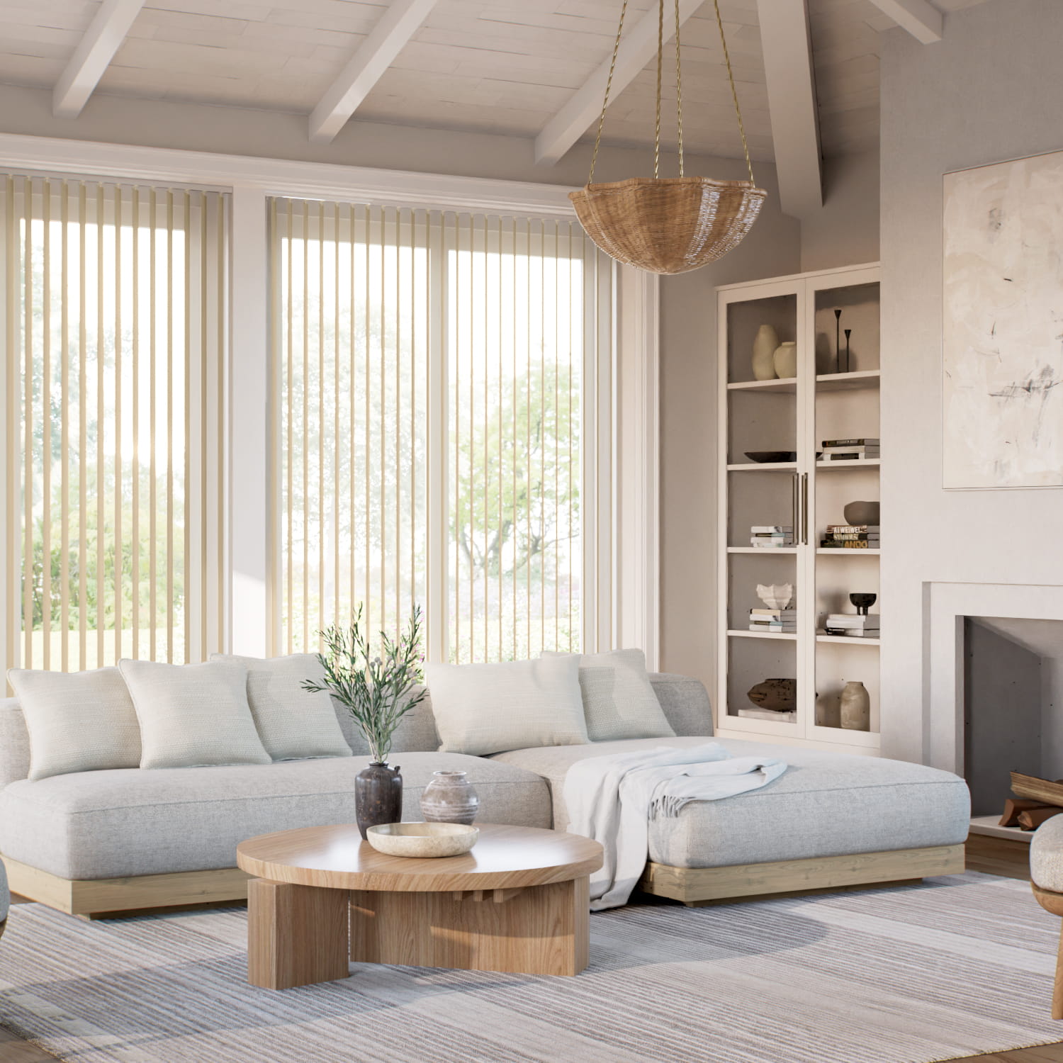 ペール オレンジ バーチカル ブラインド