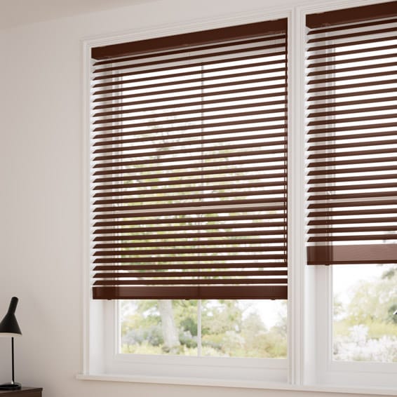 シンプル ダークブラウン ウッドブラインド