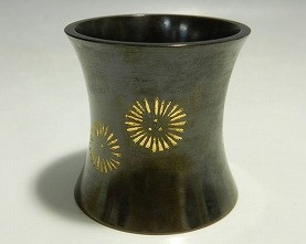 人間国宝・釜師 角谷一圭 『唐松沈金』 蓋置 - 東京、神奈川の茶道具の