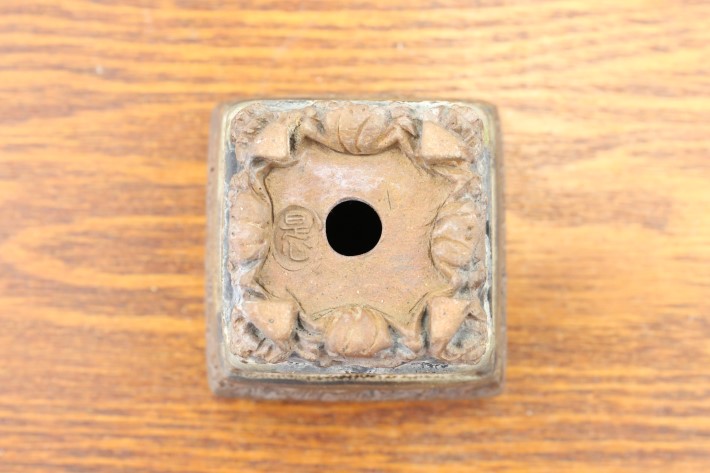 是心 高級盆栽鉢 A3645☆陶器鉢 ミニ盆栽 小品盆栽☆「送料無料」浦部