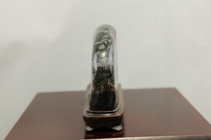 菊花石（台座付) A3660☆根尾谷産 添景 添配 水石 盆石 鑑賞石☆「送料