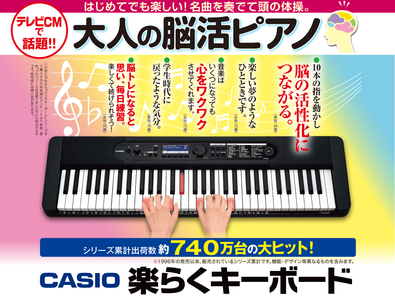 公式】ユーキャンの通販ショップ カシオ 楽らくキーボード LK-536