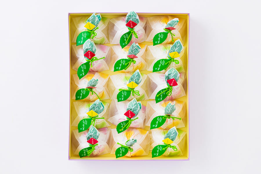 杵屋本店／山形旬香菓15個入(ラフランス×5、さくらんぼ×5、桃×5)