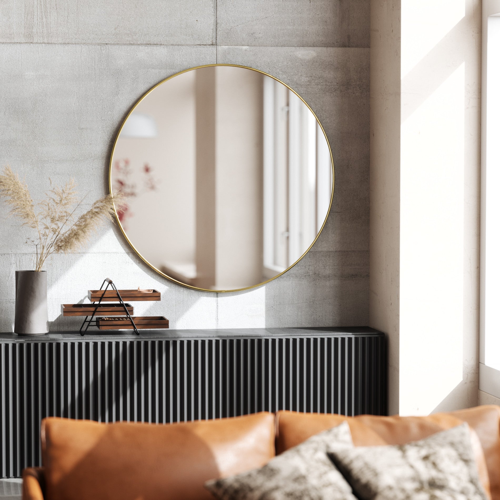 Modern Wall Mirror | Hubba Large Round Circle Mirror by Umbra