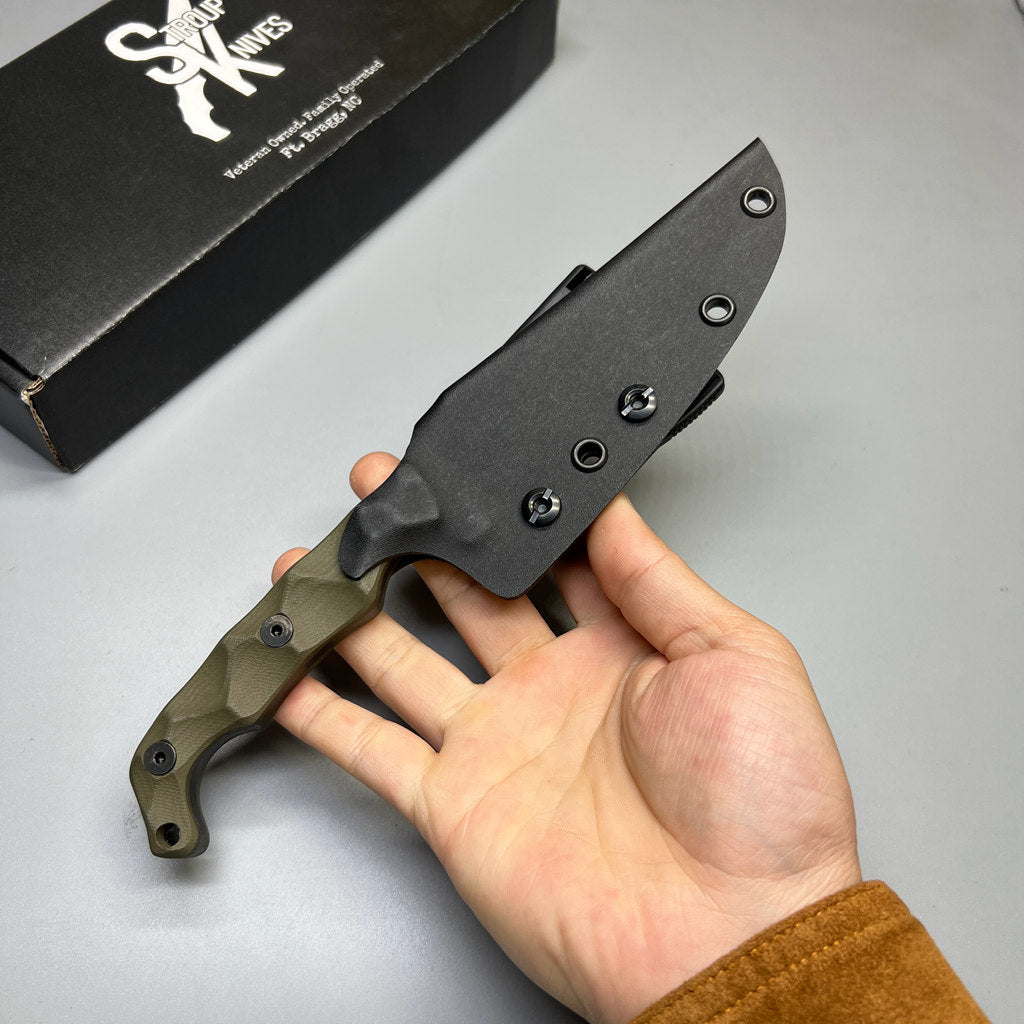 Stroup Knives TU2 Fixed Blade Knife OD Green G10 4.5