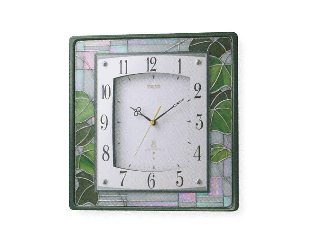 リズム【ステンドグラス電波掛け時計】リーフ | 静岡の宝石・時計専門