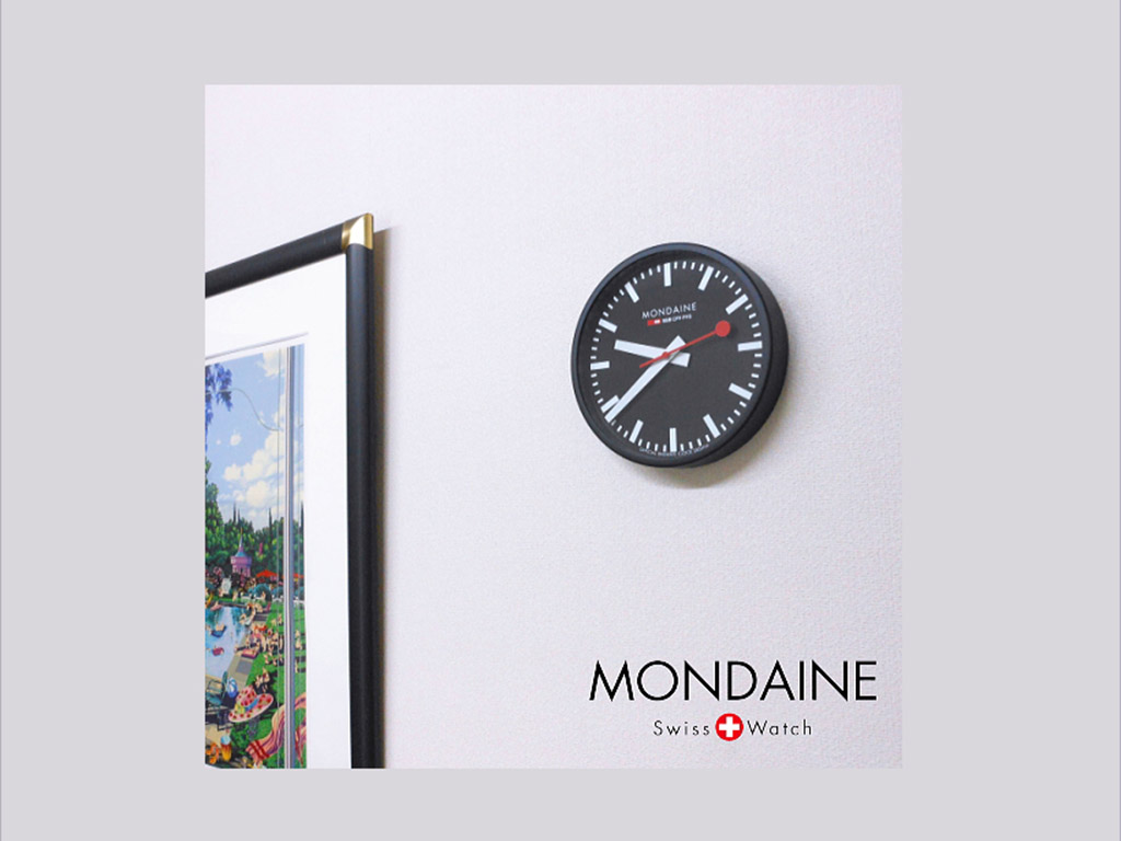 モンディーンの掛け時計】ブラック 直径250mm | 静岡の宝石・時計専門